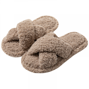 Winter lamb fur and cotton slippers