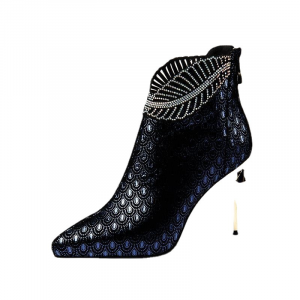 European and American simple and elegant slender single boots