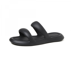 Wear double-strap, flat-bottomed, soft-soled EVA flip-flops with a European and American style on the outside